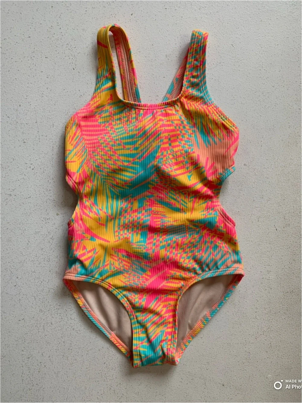 Art Class Girls Bright Tropical One Piece Swimsuit Size XS (4/5) NWT Beach Swim